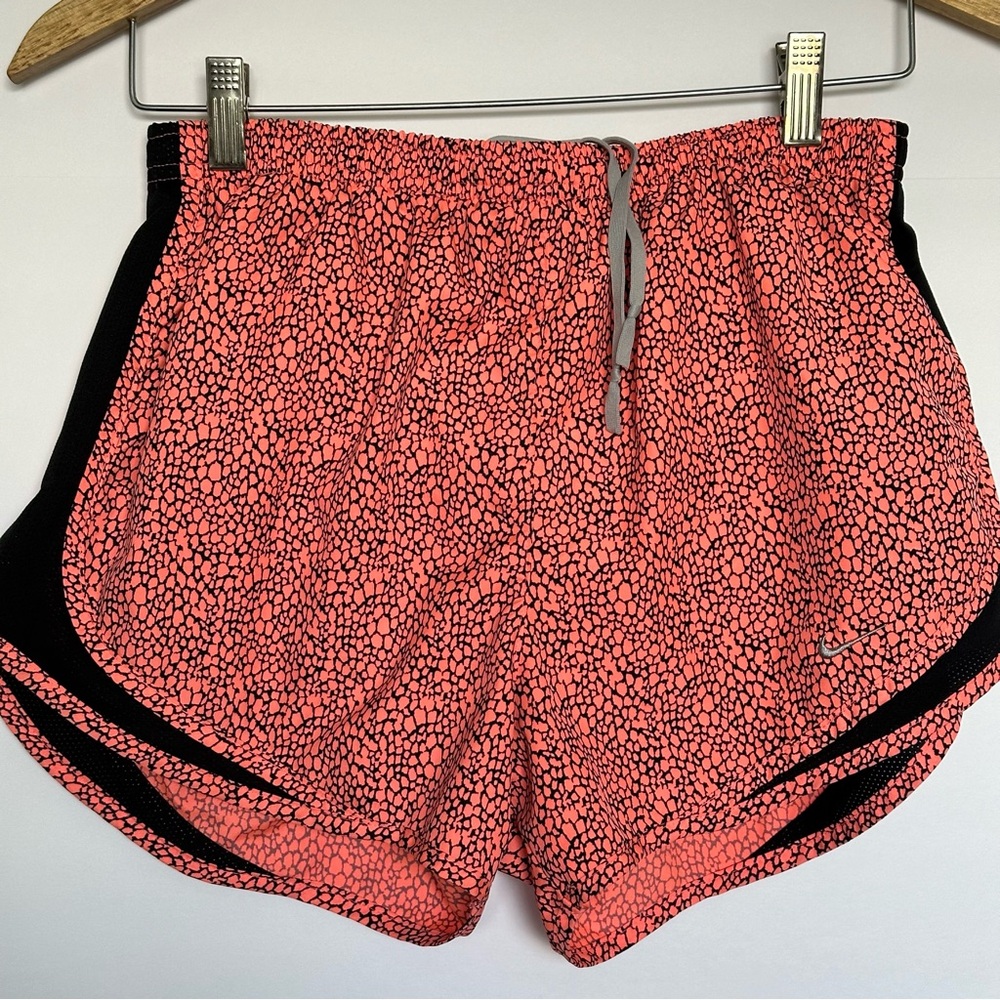 NIKE - Athletic Running Shorts - Black and Coral - Women's Medium